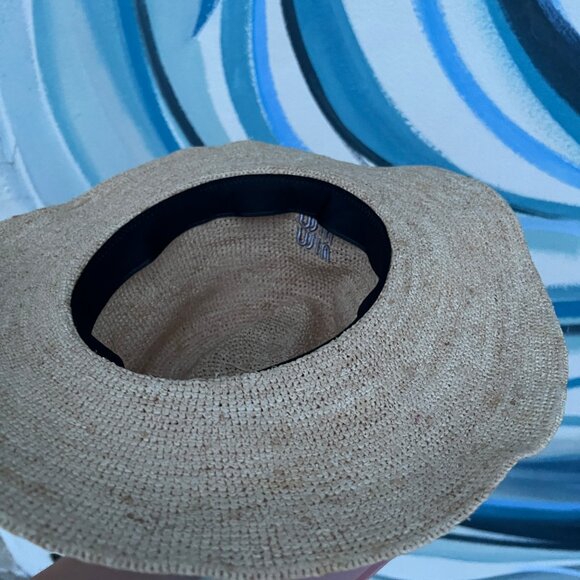 Miu Miu Straw Hat Women's Red Ribbon Detail Holiday Style Sun Hat - Picture 6 of 6